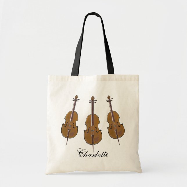 Personalised cello trio tote bag (Front)
