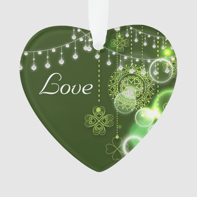Personalised Celtic Clovers Irish Love Ornament (Front)