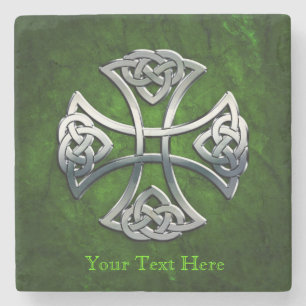 Personalised Celtic Cross Stone Coaster