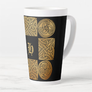 Personalised Celtic Knotwork Cross Latte Mug