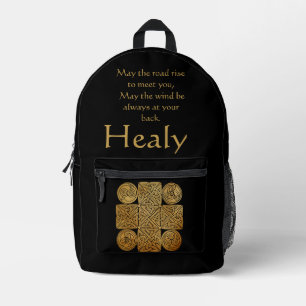 Personalised Celtic Knotwork Cross Printed Backpack