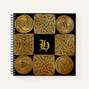 Personalised Celtic Knotwork Cross Spiral Notebook