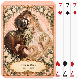 Personalised Centaur Bride and Groom Wedding Favou Playing Cards