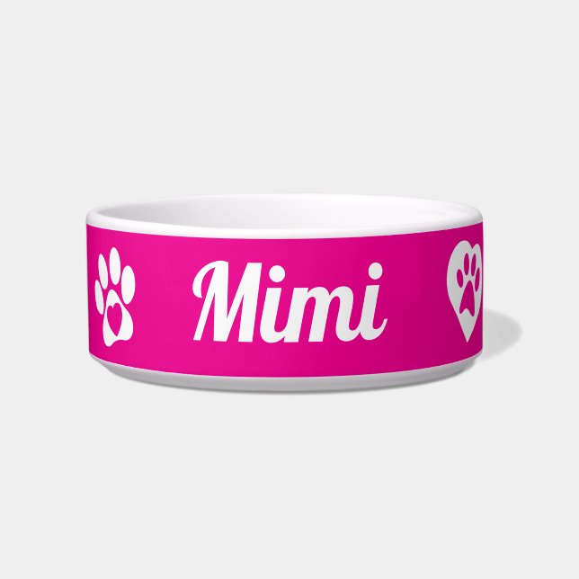 Personalised Ceramic Cat Bowl, customised Cat Gift Bowl (Front)