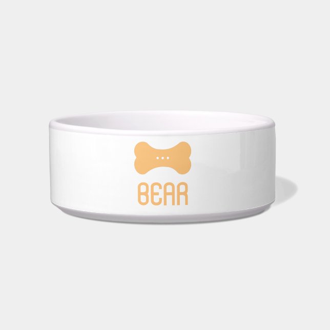 Personalised Ceramic Pet Bowl (Sepia) (Front)