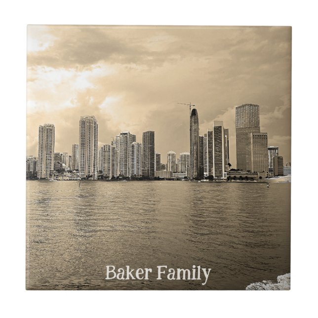 Personalised Ceramic Tile - Miami, Florida (Front)