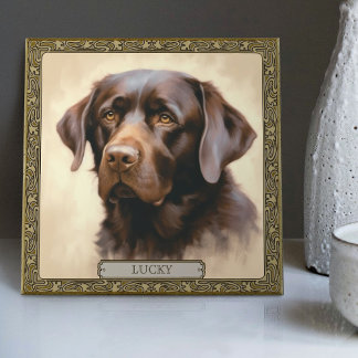 Personalised Ceramic Tile with Your Pet's Portrait