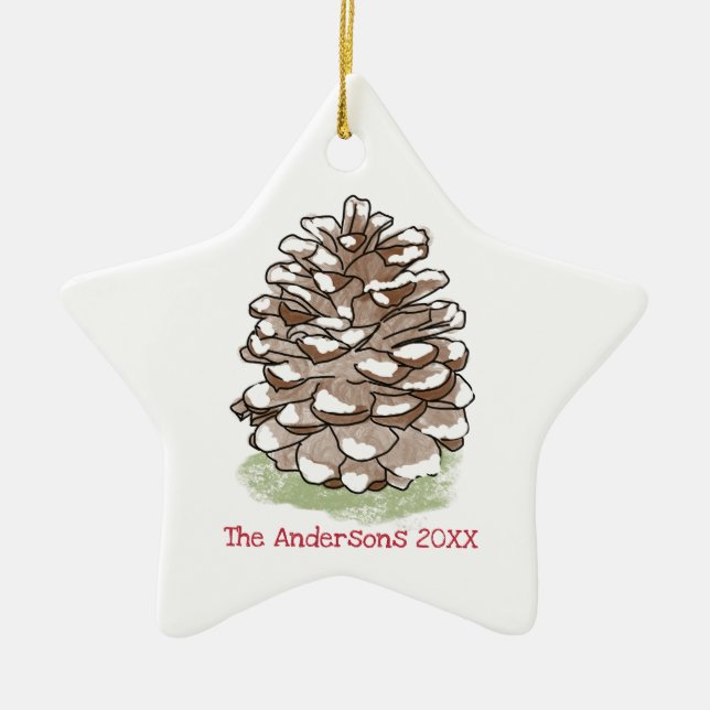Personalised Ceramic Tree Decoration (Front)