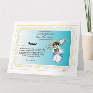 Personalised Certification by Angel greeting card