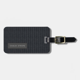 Personalised Chalk Stripe Tweed Look Luggage Tag