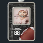 Personalised Chalkboard American Football<br><div class="desc">A modern American football grid iron design featuring a football on a chalkboard typography background with football terminology in the background. The design features customisable text for the name and number of the football player or grid iron fan. This design has been made in part with graphics licensed by Graphics...</div>