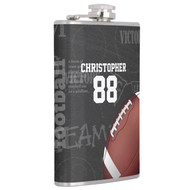 Personalised Chalkboard American Football Hip Flask (Right)