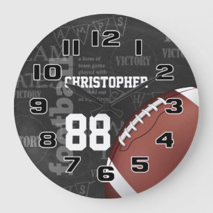 Personalised Chalkboard American Football Large Cl Clock