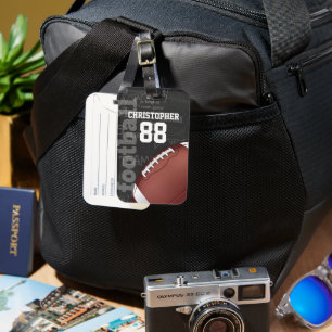 Personalised Chalkboard American Football Luggage Tag