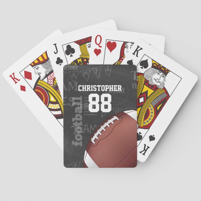 Personalised Chalkboard American Football Playing Cards (Back)