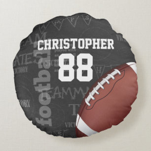 Personalised Chalkboard American Football Round Cushion