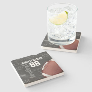Personalised Chalkboard American Football Stone Coaster