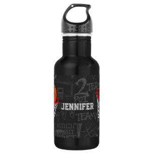 Personalised Chalkboard Basketball and Hoop 532 Ml Water Bottle