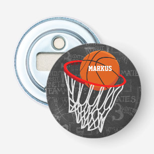 Personalised Chalkboard Basketball and Hoop Bottle Opener