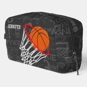 Personalised Chalkboard Basketball and Hoop Dopp Kit