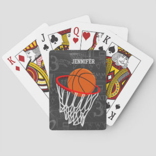 Personalised Chalkboard Basketball and Hoop Playing Cards