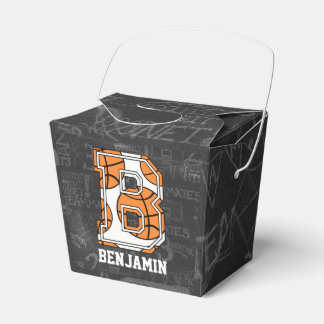 Personalised Chalkboard Basketball Letter B Favour Box