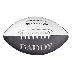 Personalised Chalkboard etched Daddy father's day Football