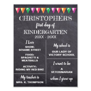 Personalised   Chalkboard First day of School Sign