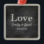 Personalised Chalkboard Love Wedding Ornament<br><div class="desc">Personalised Chalkboard Love Wedding Ornament</div>