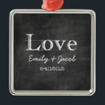 Personalised Chalkboard Love Wedding Ornament<br><div class="desc">Personalised Chalkboard Love Wedding Ornament</div>