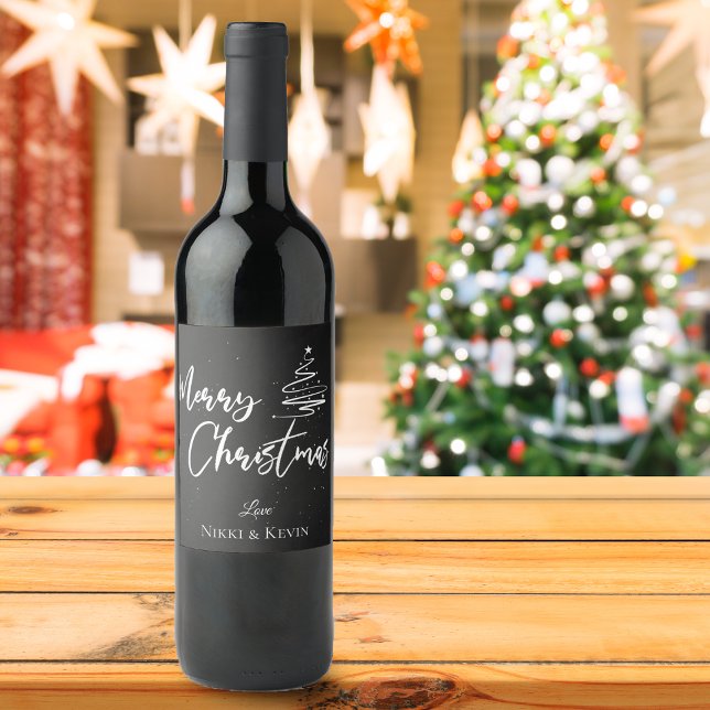 Personalised Chalkboard | Merry Christmas Wine Label (Personalized Chalkboard | Merry Christmas Wine Label)