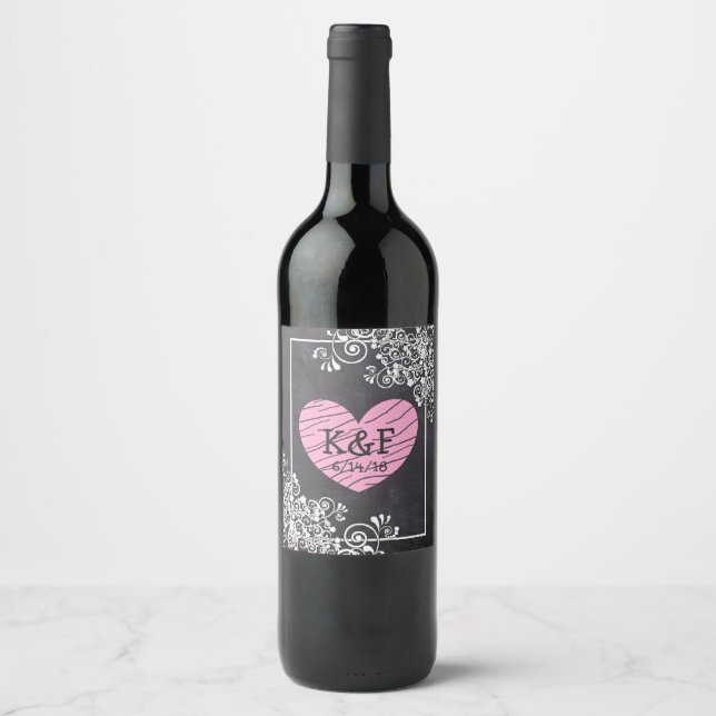 Personalised Chalkboard Wine Bottle Lables Label (Front)