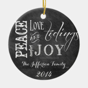 Personalised Chalkboard Words Family Ornament