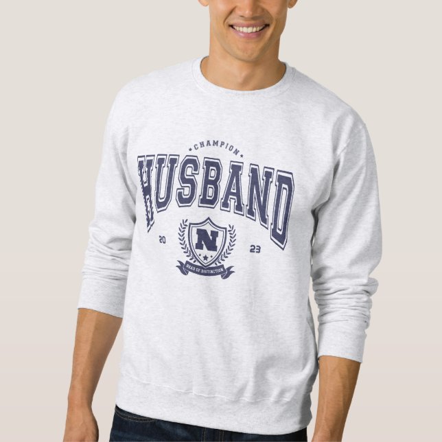 Personalised Champion Husband Funny Men's Gift Sweatshirt (Front)