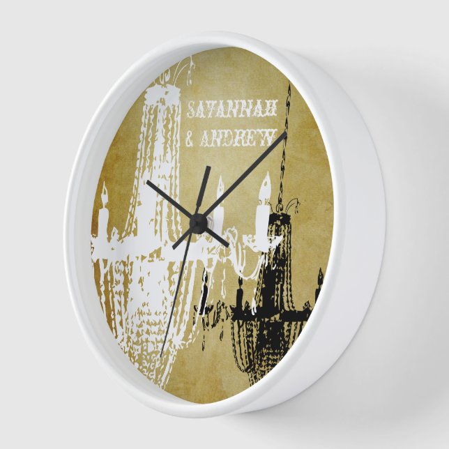Personalised  Chandelier Wall Clock (Angle)