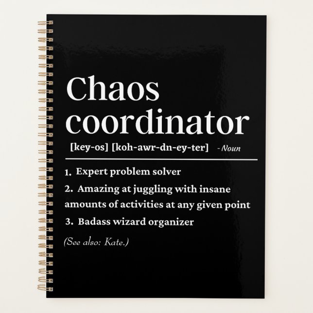 Personalised Chaos coordinator definition Planner (Front)