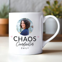 Personalised Chaos Coordinator Modern Coffee Mug