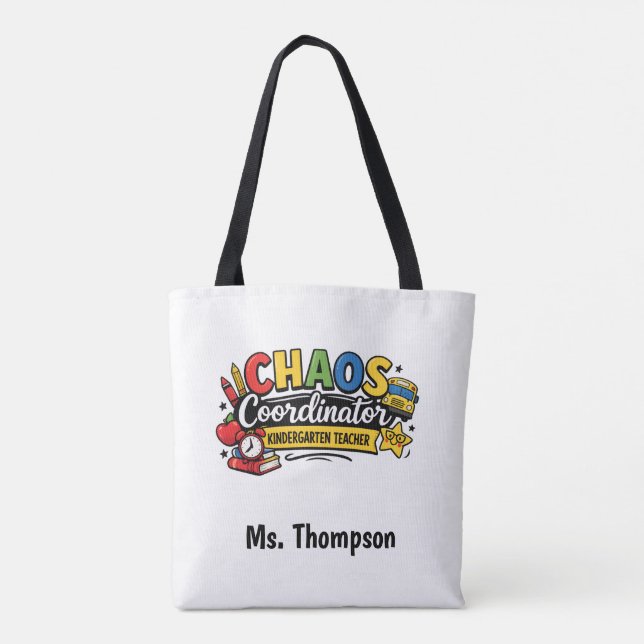 Personalised Chaos  Coordinator Teacher  Tote Bag (Back)
