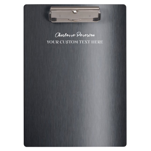 Personalised Charcoal Black Metal   Clipboard (Front)