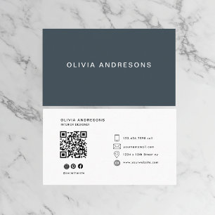 Personalised Charcoal Blue Custom Business Card