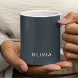 Personalised Charcoal Blue Custom Mug | Elegant<br><div class="desc">Enjoy your favourite beverages in style with this personalised charcoal blue custom mug. The sleek charcoal blue colour offers a modern and sophisticated touch to your kitchen or office. Crafted from high-quality ceramic, this mug is perfect for your morning coffee, tea, or hot chocolate. The durable and comfortable handle ensures...</div>