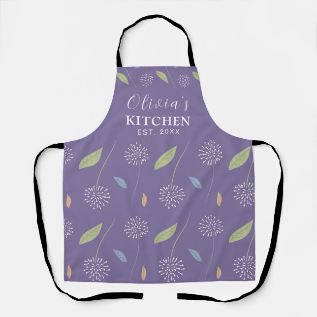 Personalised Charming Floral Wallpaper Apron (Front)