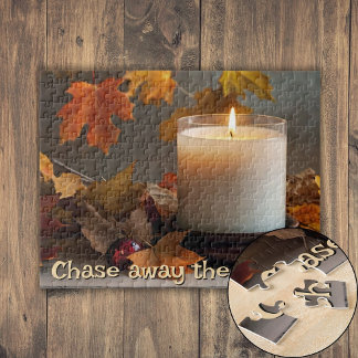 Personalised Chase Away the Gloom Autumn-Themed Jigsaw Puzzle