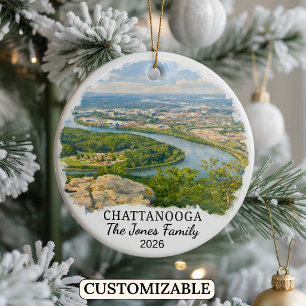Personalised Chattanooga Ornament, Custom Tennesse Ceramic Tree Decoration