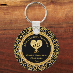 Personalised, Cheap 50th Anniversary Favours, Key Ring
