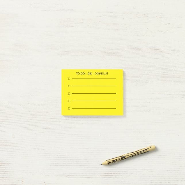Personalised checkbox list yellow post-it notes (On Desk)