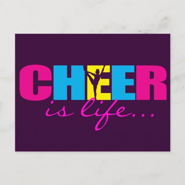 Personalised Cheer Cheerleading Purple Postcard (Front)