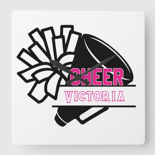 Personalised Cheer Square Wall Clock (Front)