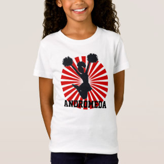 Personalised Cheerleader In Red Sunburst T-Shirt