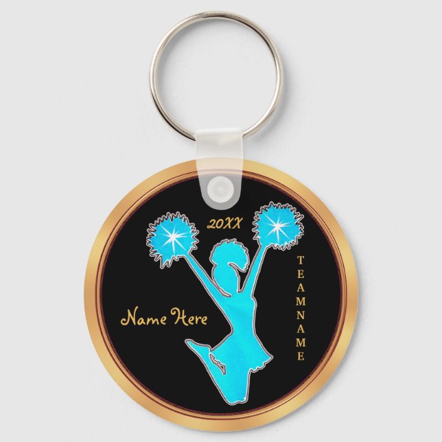 Personalised Cheerleader Keychains with YOUR TEXT (Front)